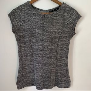 Tahari Top Cap Sleeve Fitted Textured Womens Size Small